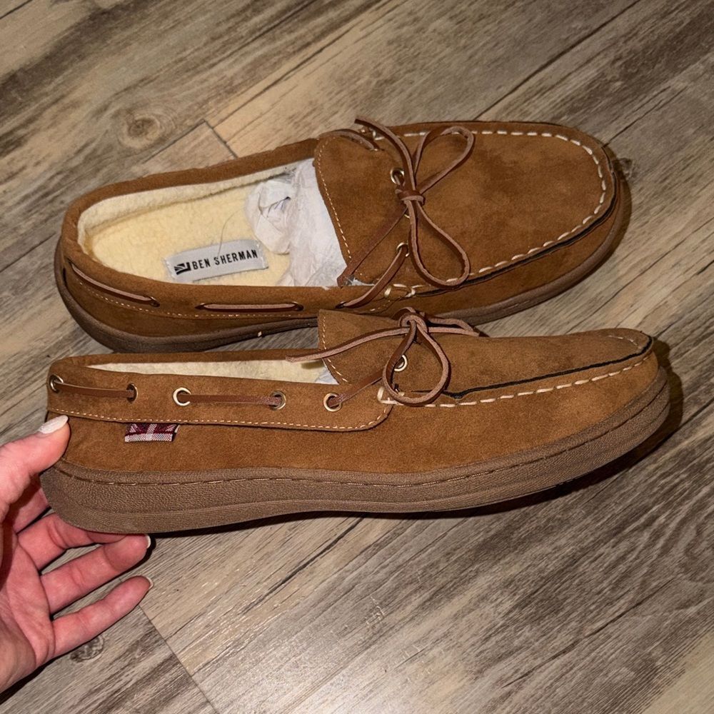 Ben Sherman Brown Suede Moccasin Slip-On Loafers